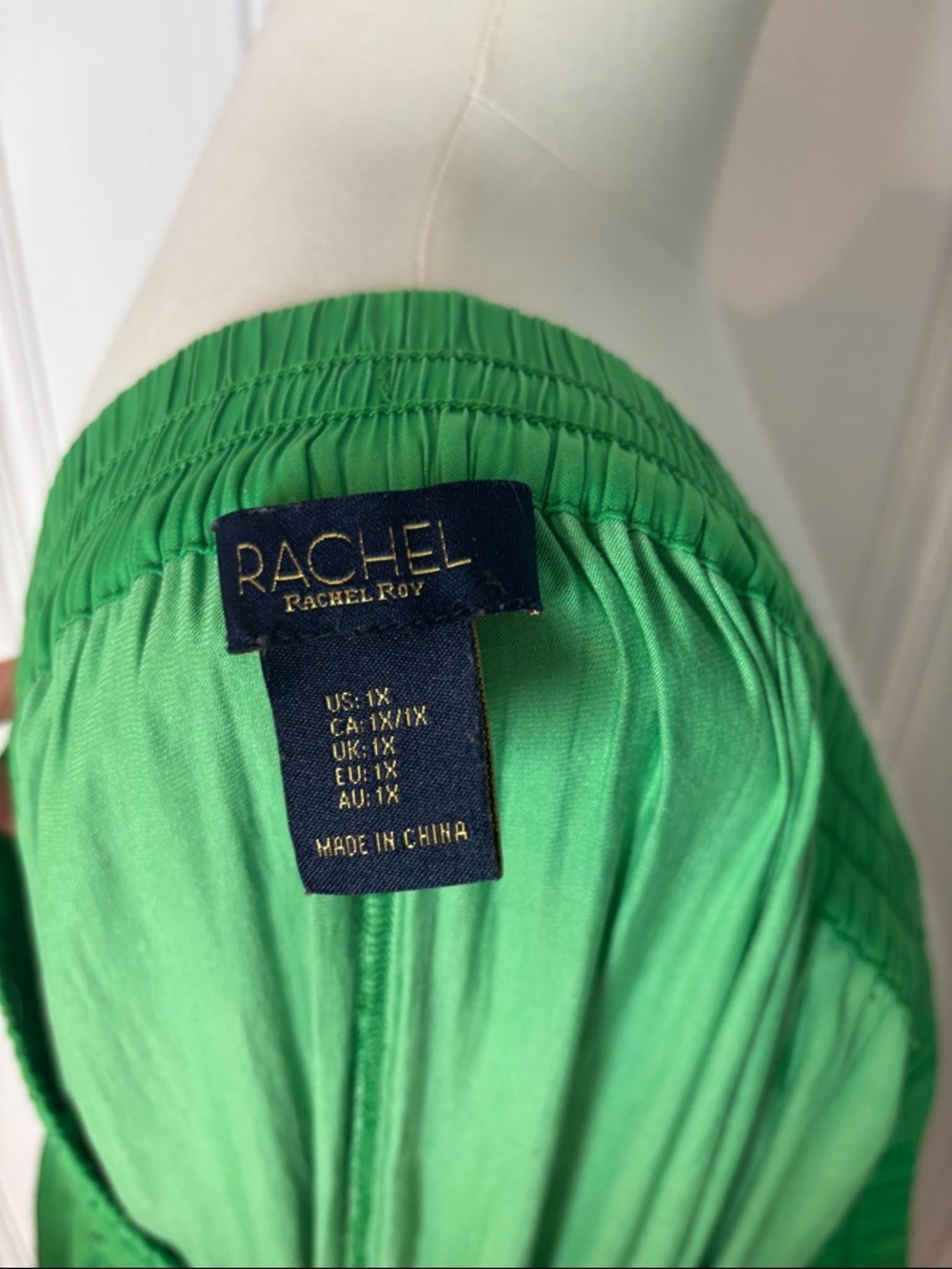RACHEL Rachel Roy Emerald Green Elastic Waist Wide Leg Pull-On Pants | 1X - Picture 8 of 9
